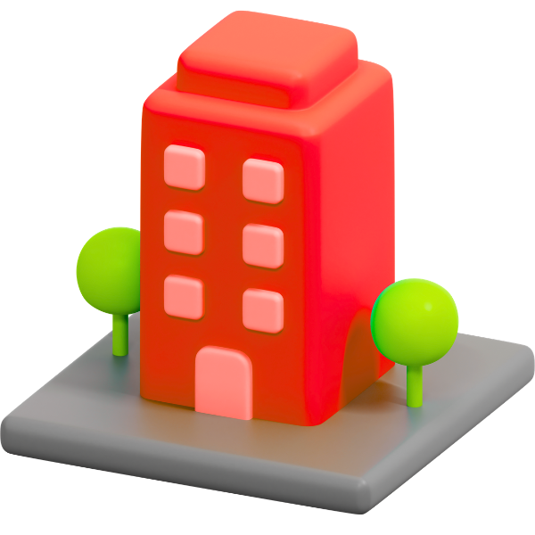 3d icon of an apartment building