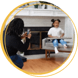 Moving image of family in house