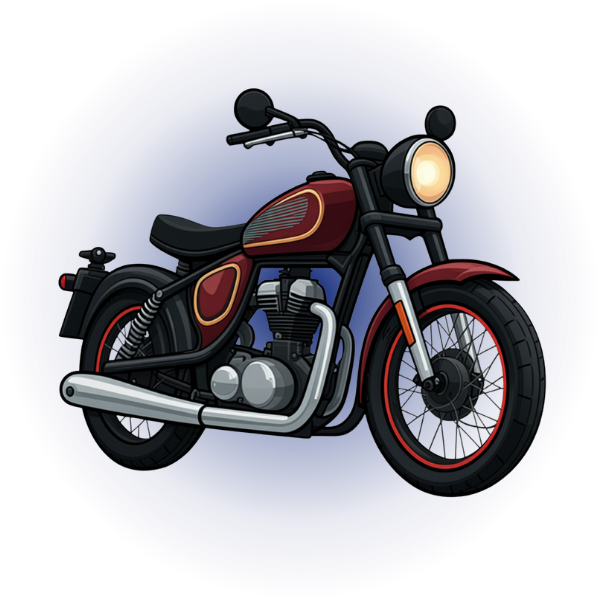 3D Icon of a motorcycle.