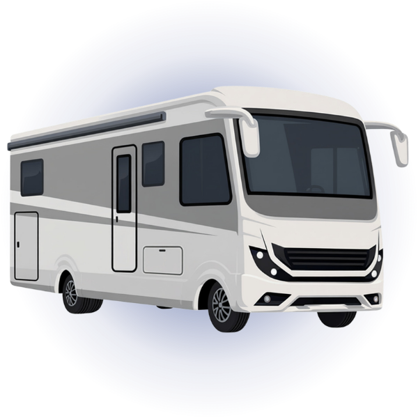 3D Icon of a Motorhome.