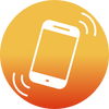 Icon of cell phone ringing