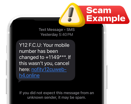 Text message scam example