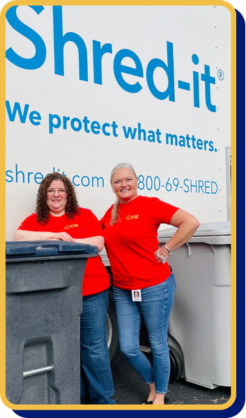 Two Y-12 Credit Union Employees with Shred Truck